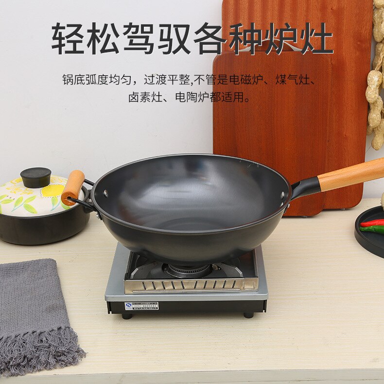 Traditionellen Chinesischen wok Gasherd Kessel Gusseisen Pfanne Küche Zubehör nicht Stock Kochen Topf Ollas De Cocina Kochgeschirr BC50