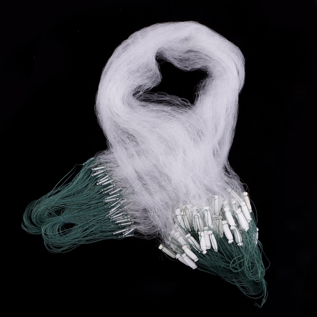 20m Polyethylene Sticky Single Layers Clear Green Bait Trap Monofilament Fishing Gill Net with Floating Screen Mesh Trap