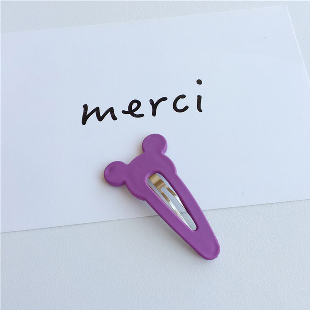1Pc Matte Vernis Bb Clips Meisjes Haarspeld Konijnenoren Haar Clips Voor Meisjes Kinderen Haar Accessoires: purple