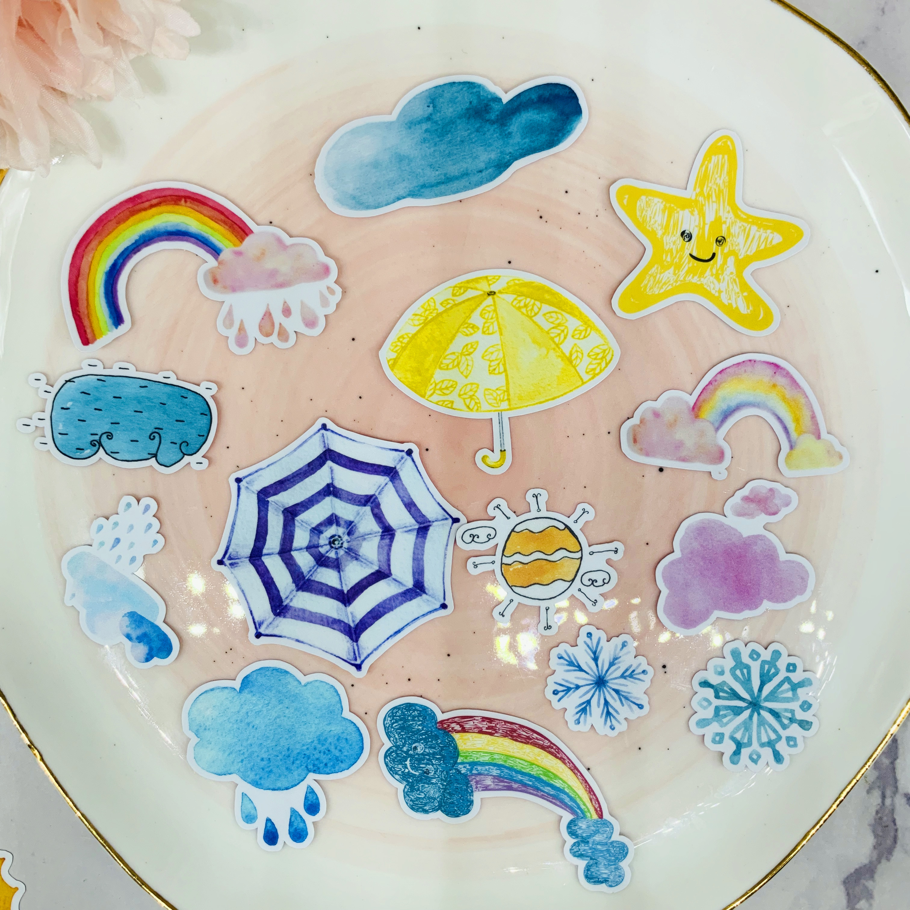 Joli autocollant météo de livre fait maison | Étiquette scrapbooking, décoratif, sur ordinateur portable, 23 pièces, bricolage, pour enfants