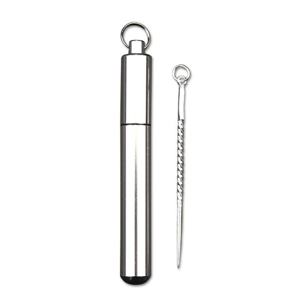 S990 Sterling Silver Toothpick Box Portable Aluminum Alloy Toothpick Innovative Mini Fruit Picker Home Accessories