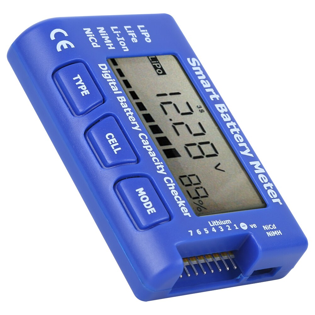 5- in -1 älykäs digitaalinen akkumittari akun kapasiteetin tarkistus esc/servo/ppm testeri lcd-taustavalolla 83 x 50 x 15mm