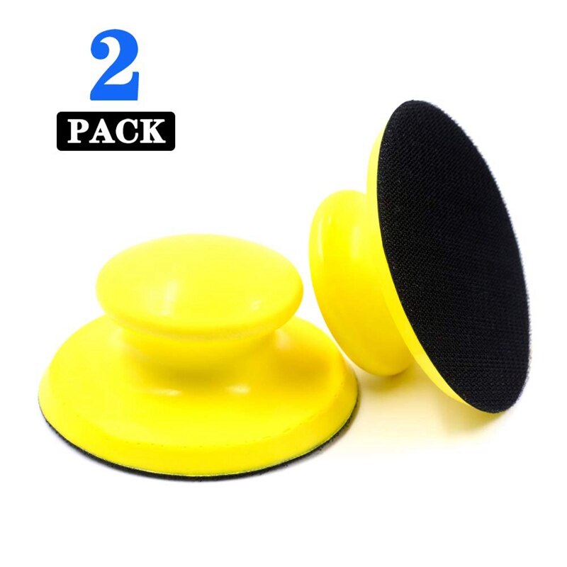 2 Pcs 5 Inch Hook and Loop Hand Sanding Block Round Sanding Pad Hook Backing Plate for Sanders or Polishers