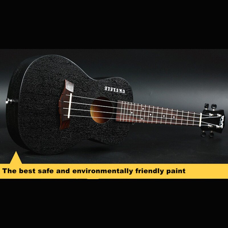 BWS EST & 1988 23 inch Soprano Ukulele Black Hawaiian Mini Guitar Rosewood Fretboard 4 strings Mahogany Ukulele Music