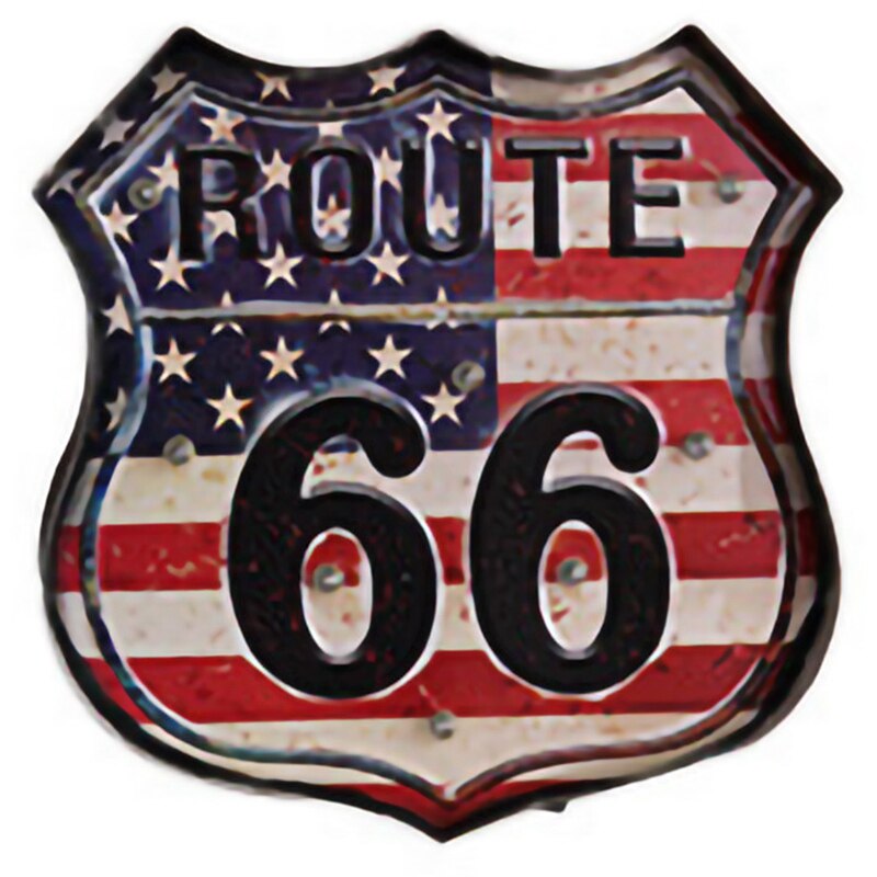 Enseigne Route 66 à Led Vintage, plaque métallique, néon, décoration de maison, Club, café, Art mural suspendu