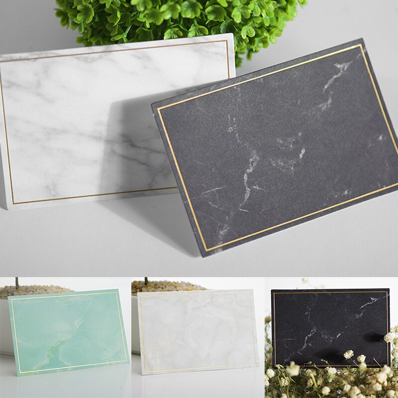 1PC Marbled Gold Stamping Card Fold Greeting Card Birthday Wishes Wedding Invitation Card Festival Party Supplies