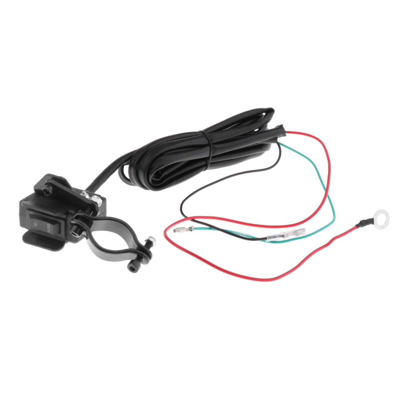 12V ATV UTV Winch Rocker Handlebar Thumb Switch for All Winches with 2.5m Line, Easy to Install