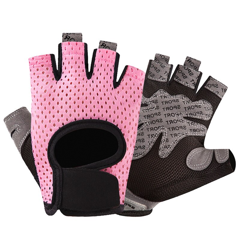 Guantes de gimnasio para mujer y hombre, mancuernas transpirables y antideslizantes, de medio dedo, para Fitness y levantamiento de pesas, para barra Horizontal