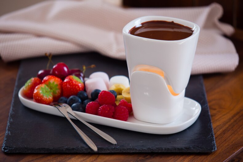 Chocolate set pot de queso cerámica olla Fondue por menú helado olla de vela o tenedores de de día de San Valentín
