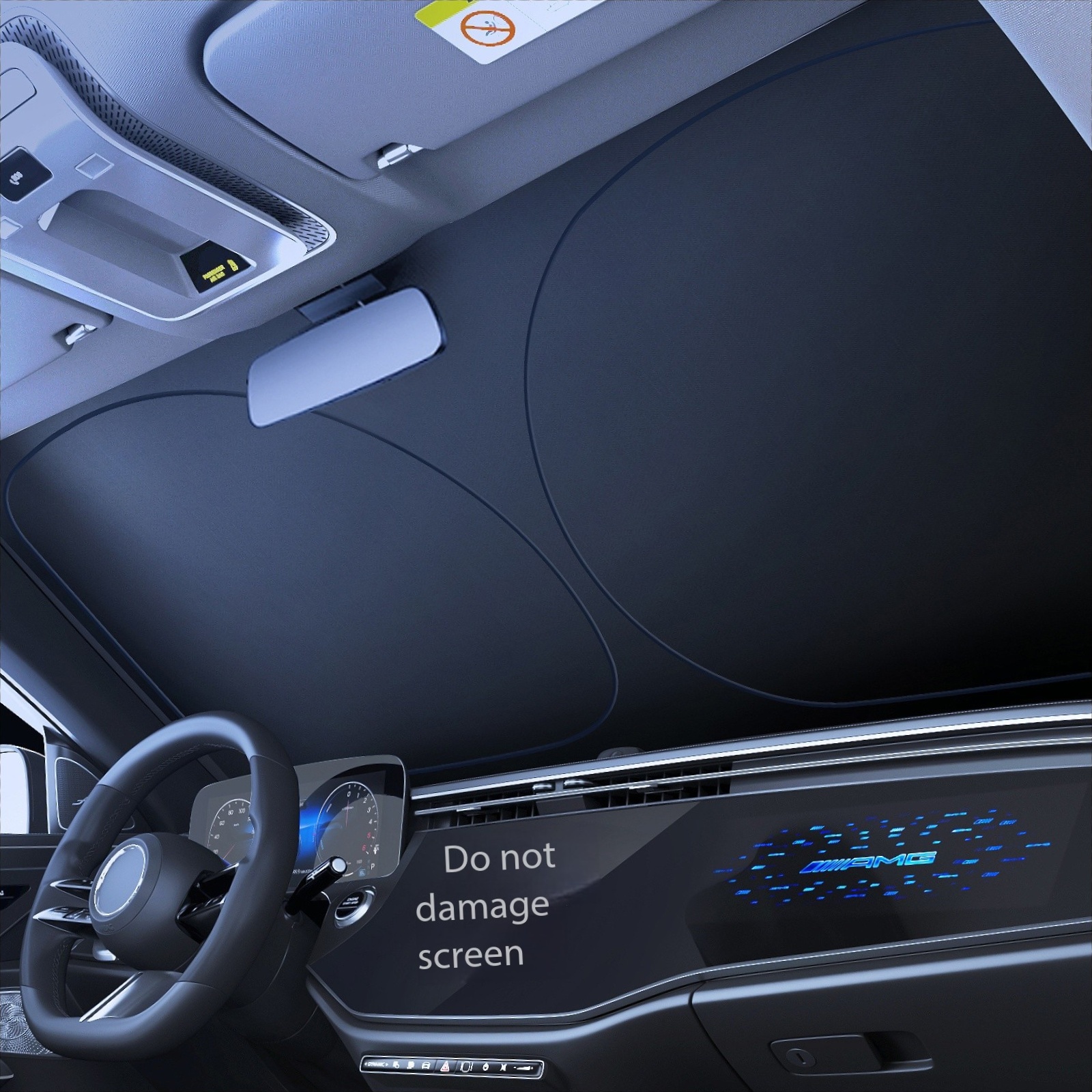 Solskærm til forrude, varmeisolering og solbeskyttelse, blændingsfri solskærm til sommerbrug i køretøjer