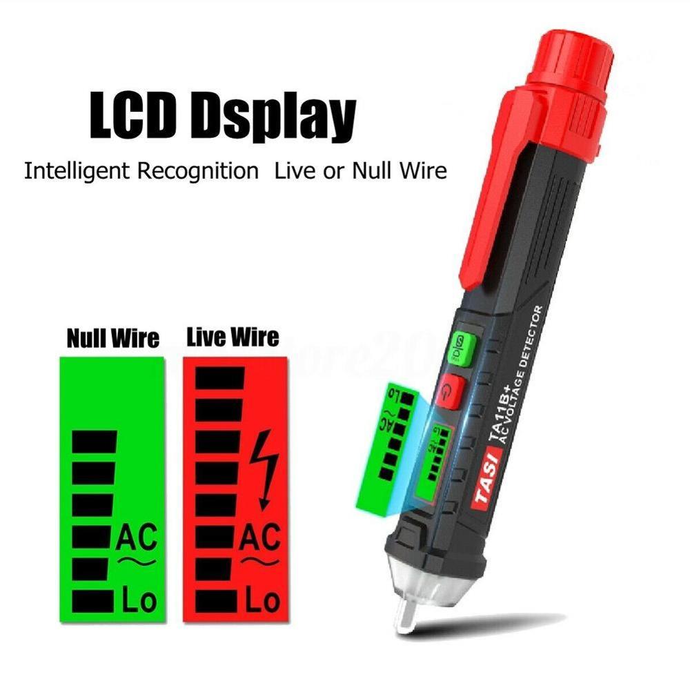 Testeur de détecteur de tension ca/cc sans contact 12V-1000V détecteur de stylo de tension d'alarme auto-test LCD style I5P2