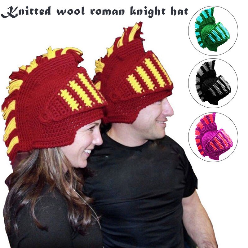 Spartan Knight Beanie Hat - Knitted Ski Mask - Windproof Winter Cap for Men & Women