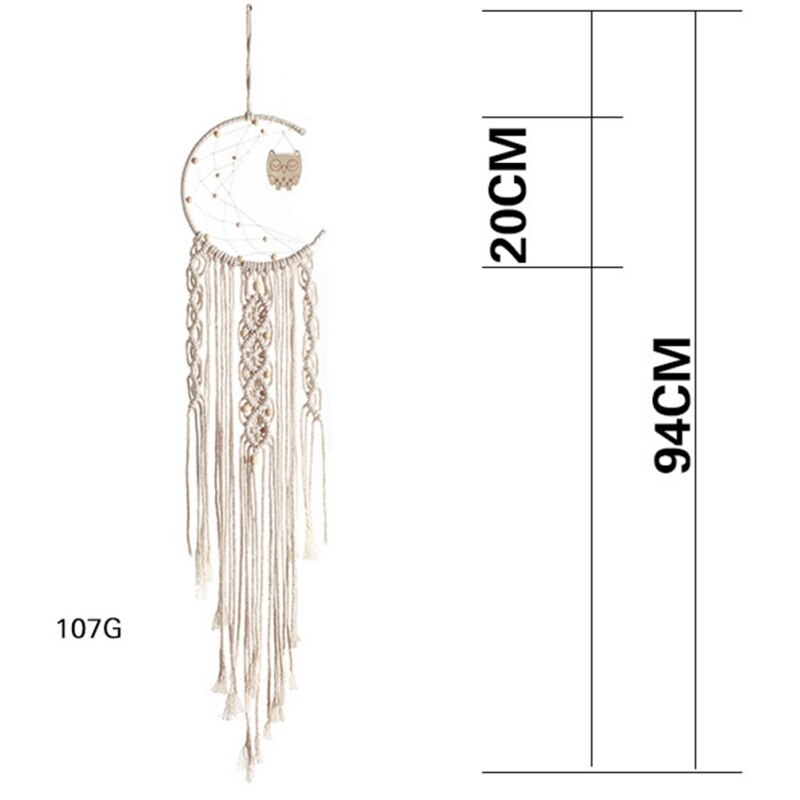 Bohemian Chic Macrame Muur Opknoping Wandtapijten Mandala Dreamcatcher Muur Decor Boho Geweven Gebreide Wandtapijten Home Decoratie: E