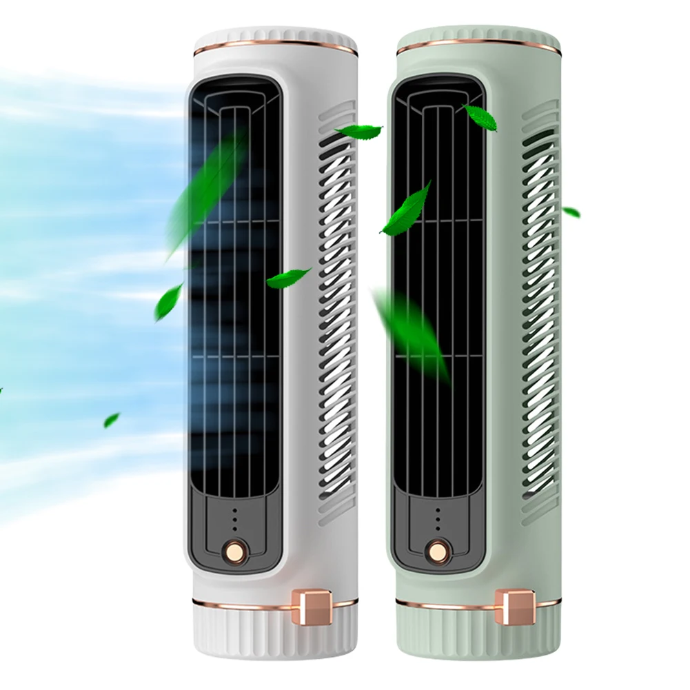 Tower Fan USB Charging Portable Air Conditioner Desktop Cooling Fan Wireless Desk Fan for Home Bedroom