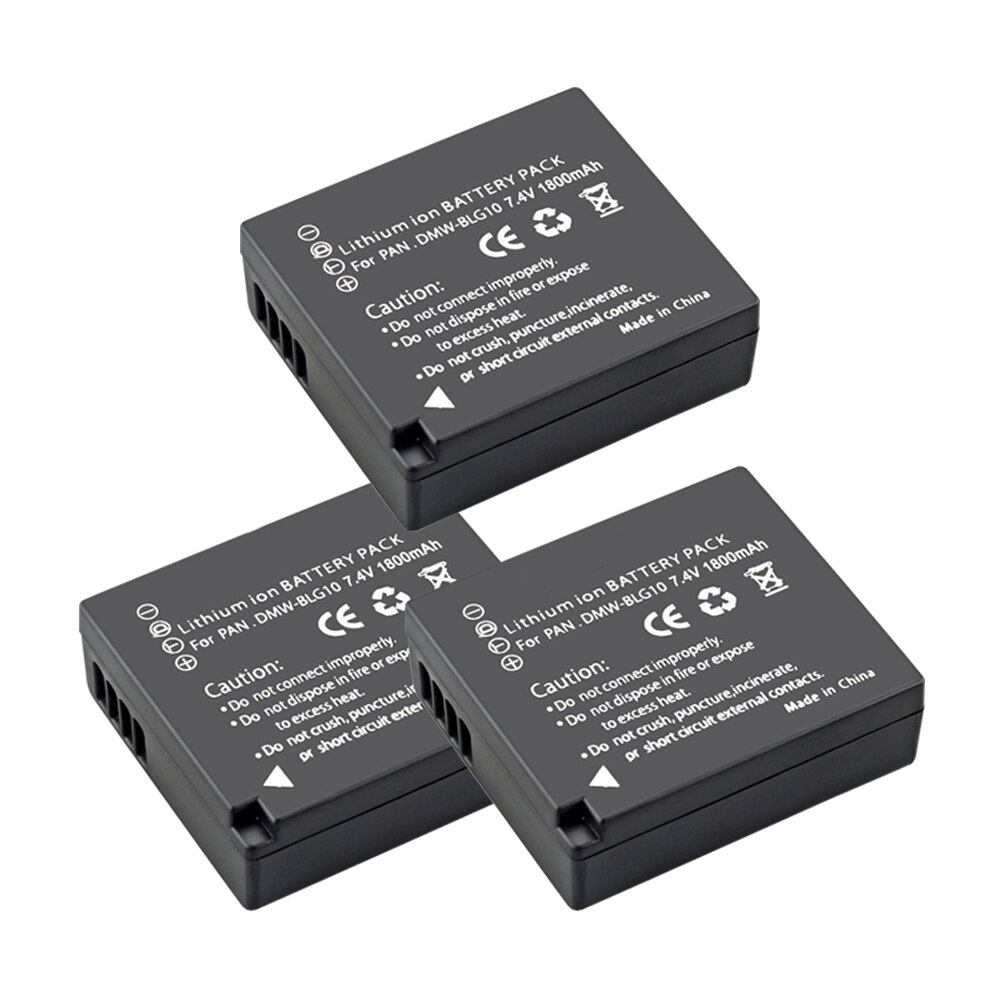 2 Pièces 1800mAh DMW-BLG10 DMW BLG10 BLG10e BLE9 Batterie + LED Chargeur Double USB pour Panasonic LUMIX GF5 GF6 GX7 LX100 GX80 GX85: 3 Battery