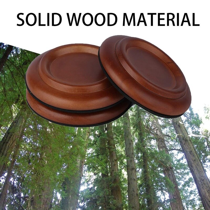 3 stk. hardwood klaver caster kopper gulvbeskytter solid caster til flygel, skridsikker og støjfri fodpude