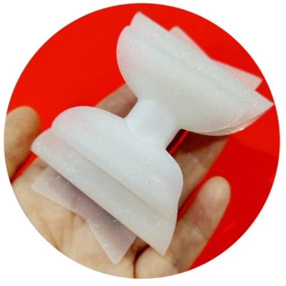3,5 zoll Wasserdicht Prinzessin Griffe Gelee BöGen Haar BöGen Haarnadeln tanzen Party Bogen Haar Clip matt Strukturierte funkeln BöGen: Weiß