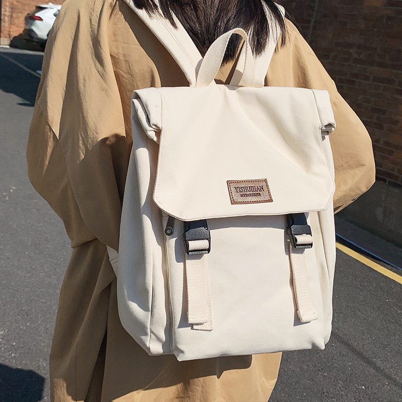 Canvas Schoolbag Female College Student Junior High School Girl High School Student Large Capacity Backpack Backpack