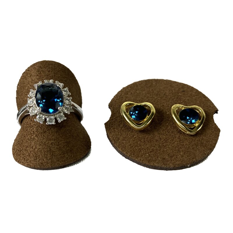 Lot 3 sztuk stojak do prezentacji pierścionków uchwyt arkusz kolczyk pierścienie Rack kolczyki przechowywania Organizador De Joyas Para Colgar Anillo: dark brown suede