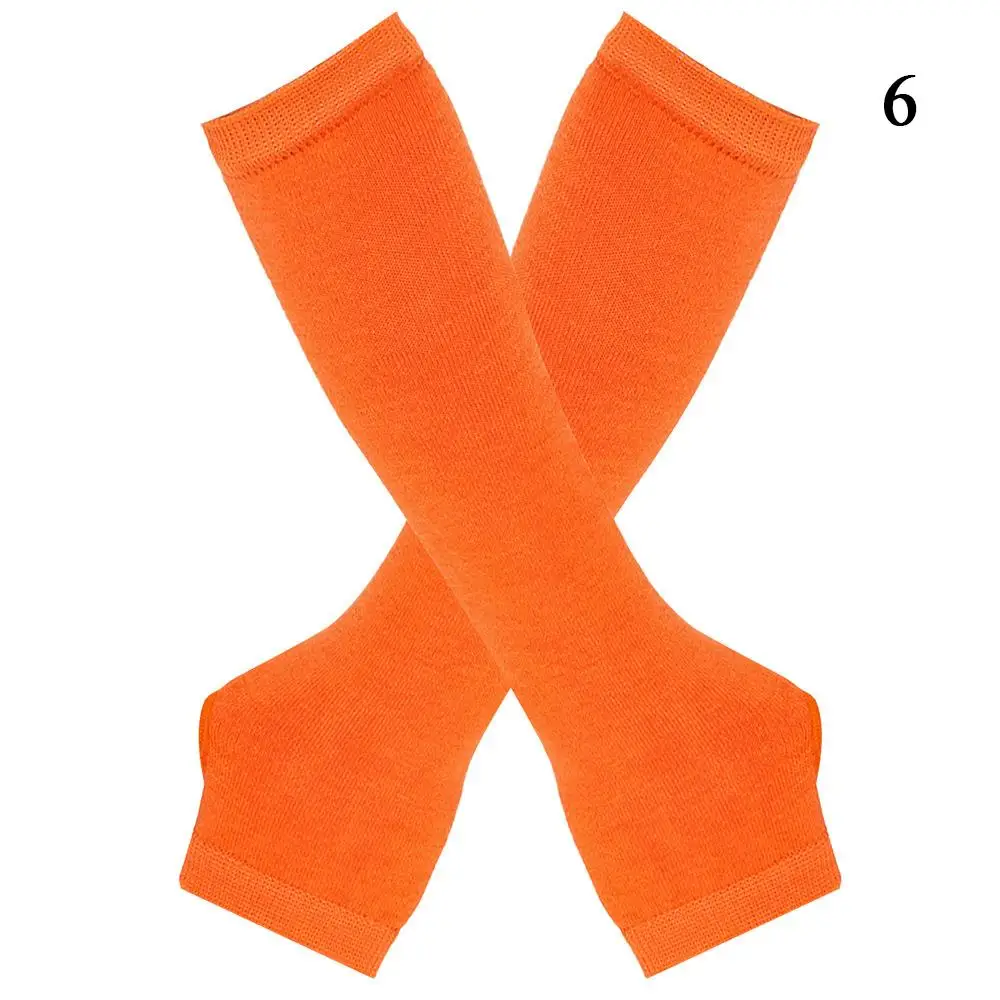 Mode Gebreide Lange Handschoenen Outdoor Punk Lange Mouwen Vingerloze Handschoenen Kerst Cos Elleboog Wanten Dame Gestreepte Elleboog Handschoenen: Licht Paars