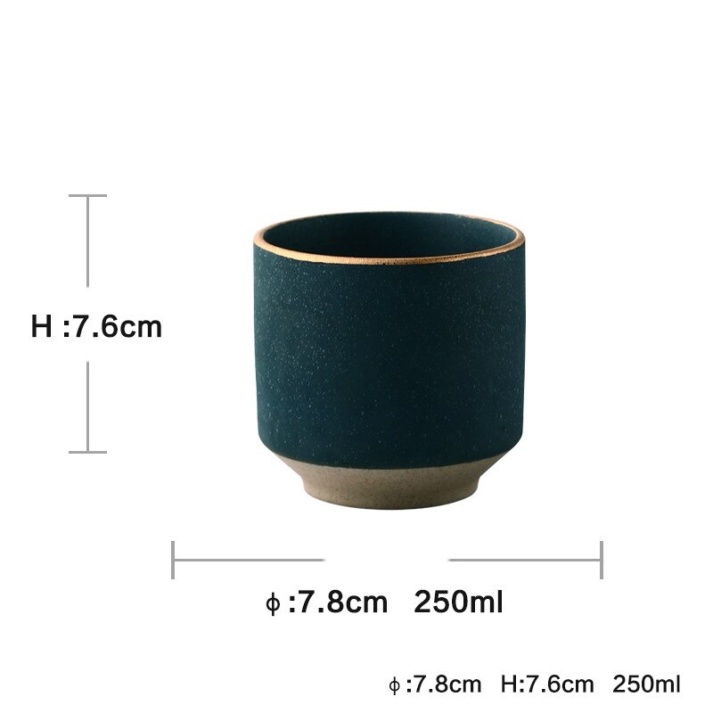 Vintage keramiske servise tallerkener og skåler keramiske gull innleggstallerkener biff mat fat porselens tallerken sett: Kopp