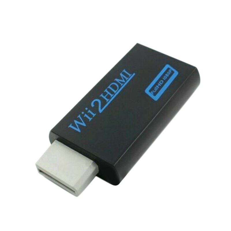 Bærbar til wii til hdmi wii 2 hdmi full hd konverter o output adapter tv: Sort
