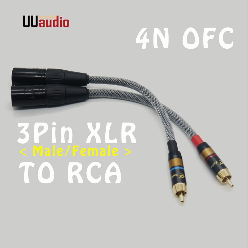 UU35 2PCS/Pair HIFI 4N-OFC RCA To 3P XLR Audio Cable / 0.2m 0.5m 1m 1.5m