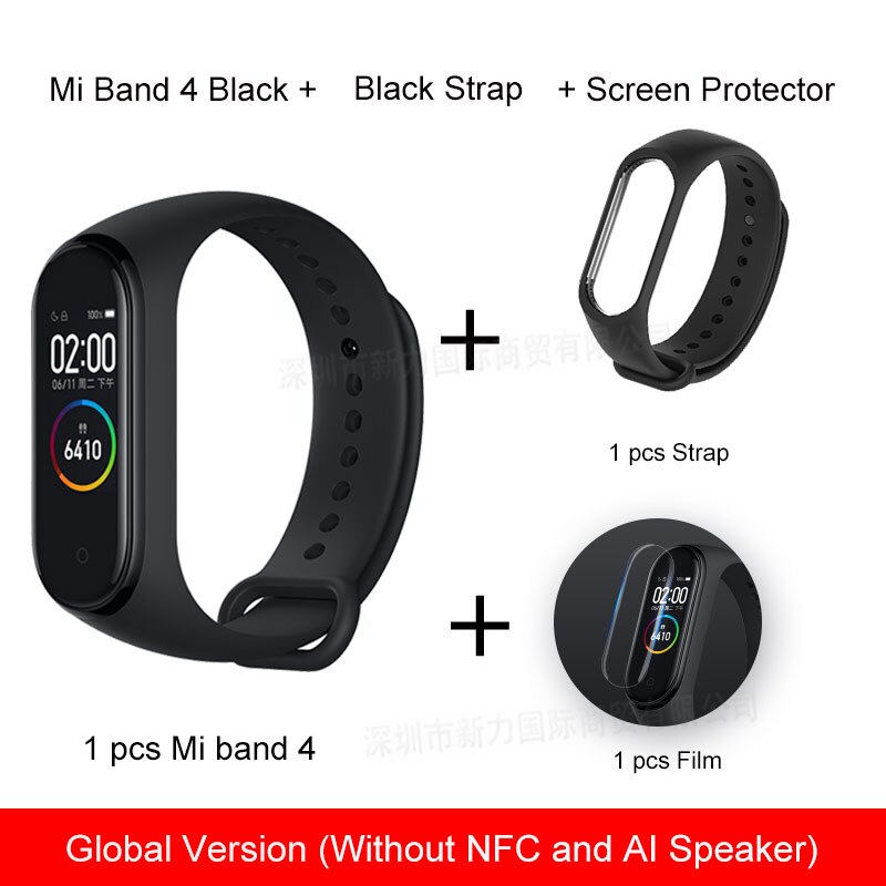 Xiaomi Miband Xiaomi Mi Band 4 Smart Wristbands Miband 4 Bracelet Heart Rate Fitness 135mAh Color Bluetooth 5.0: GL Black