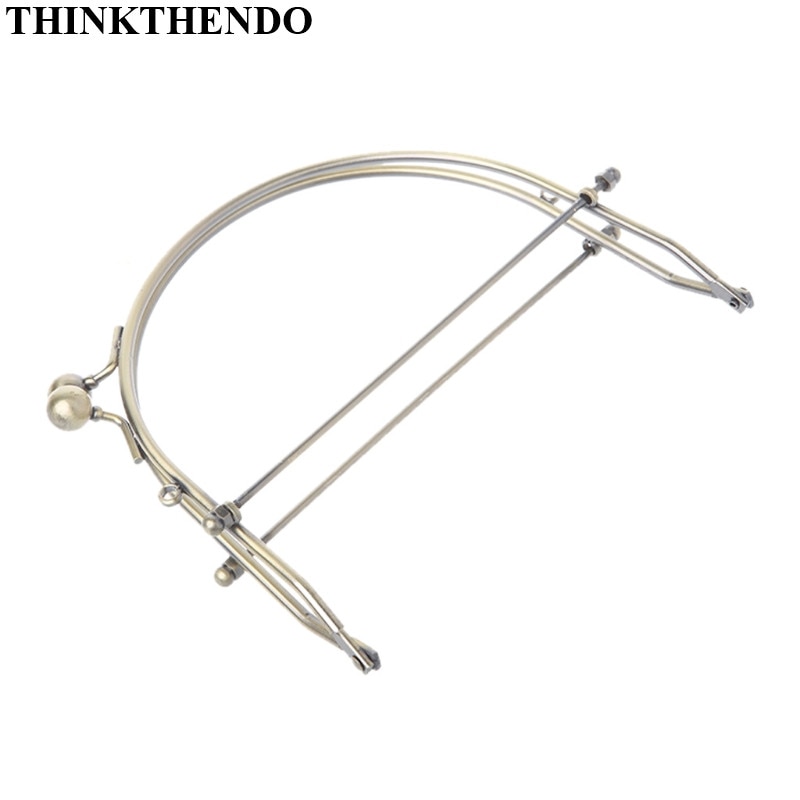 THINKTHENDO 1Pc Metalen Half Ronde Frame Kus Gespen Lock Purse Bag Handtas Handvat Clutch