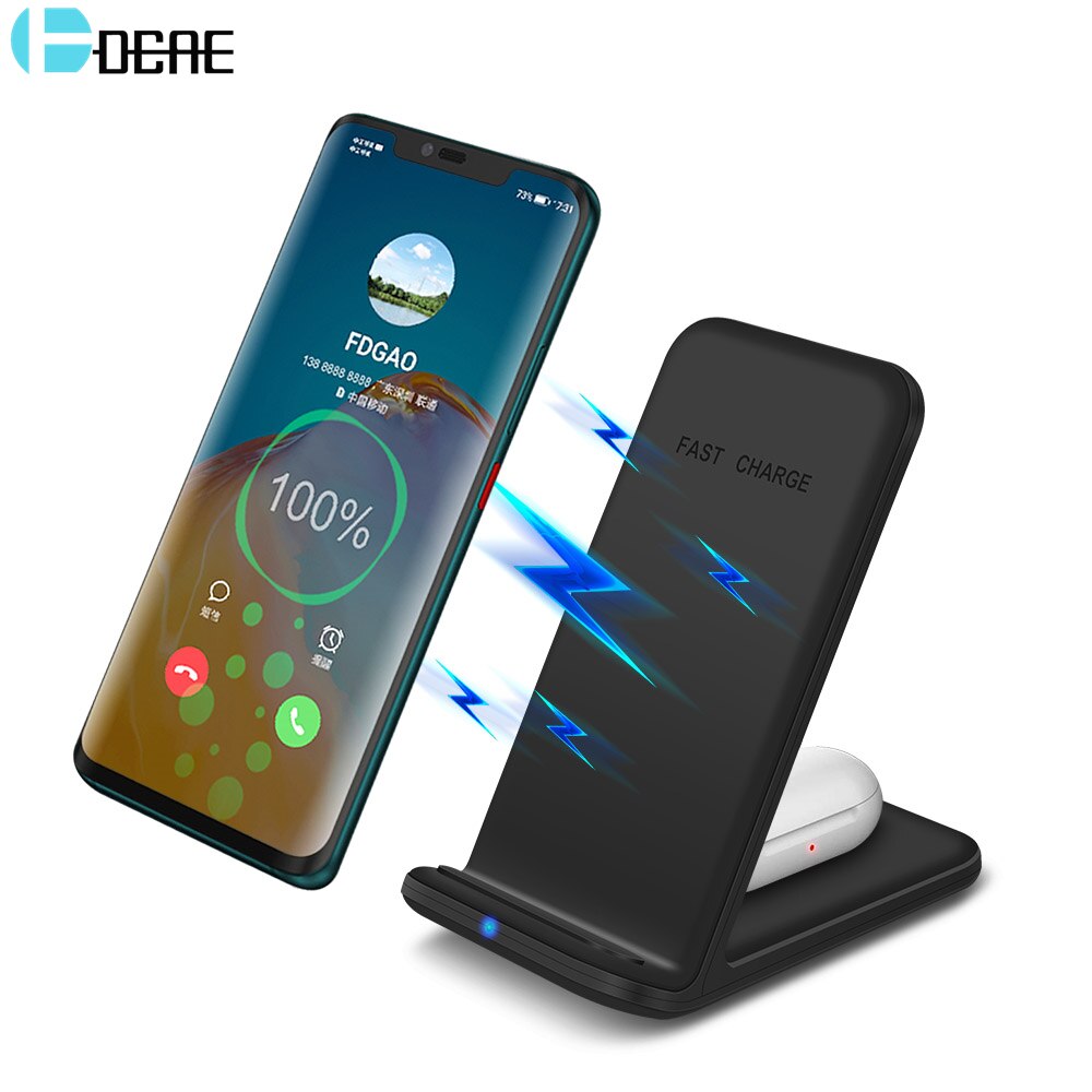 15W 2 In 1 Fast Wireless Charger Stand For Samsung S20 S10 Buds Qi Charging Dock Station for AirPods Pro For iPhone 11 XS XR X 8