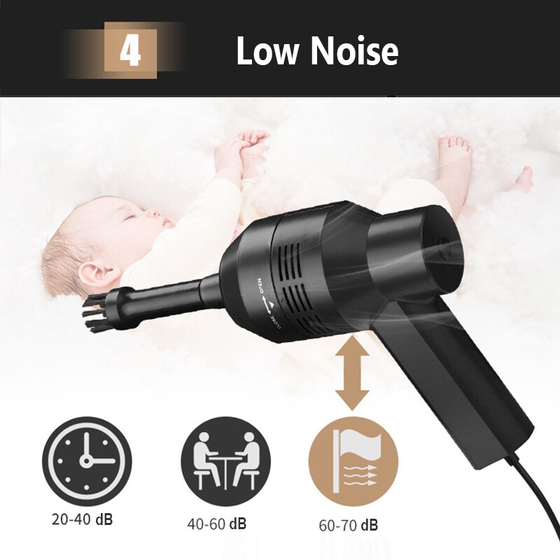 Portable Handheld Mini USB Keyboard Vacuum Cleaner Dust Cleaning For Home Car PC Computer Laptop Keyboard Pet House