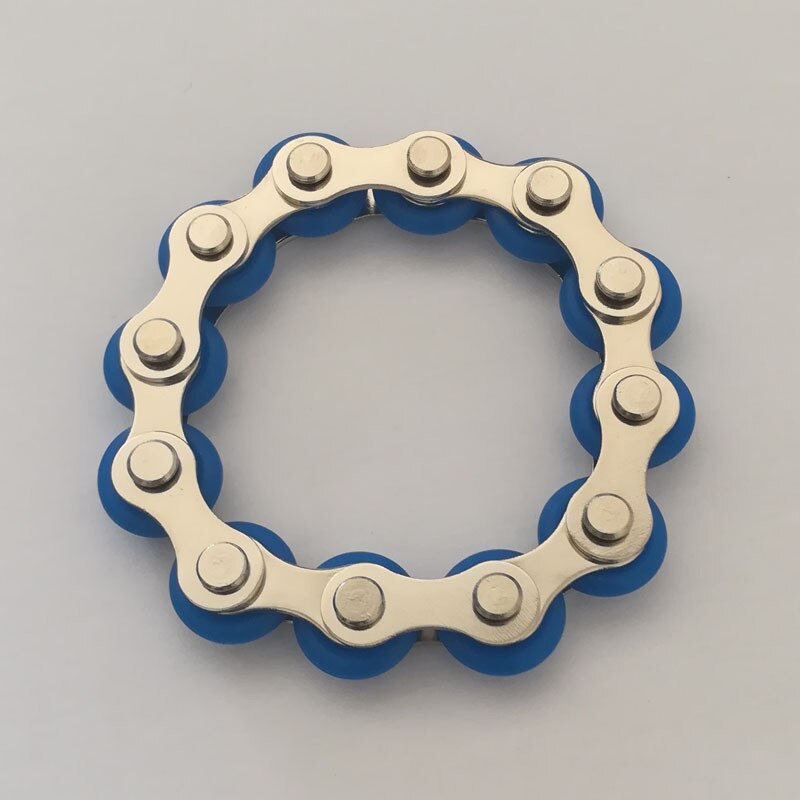 8/12 noeuds porte-clés chaîne Fidget jouet soulagement de la pression Stress chaîne en acier inoxydable vélo chaîne boucle porte-clés doigt jouet: 12 knots Dark blue