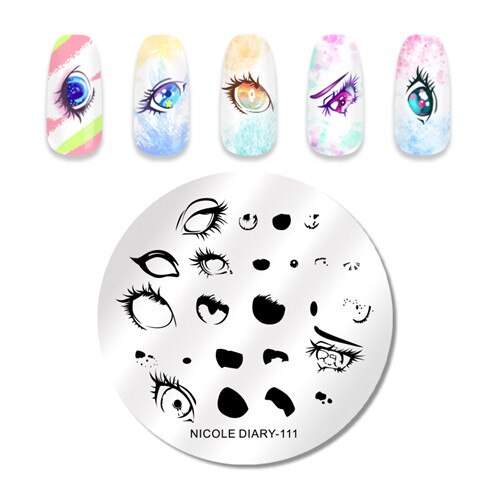 NICOLE DAGBOEK Nail Art Stempel Platen Rechthoek Bloem Planten Natuurlijke Wereld Nail Stempel Stencil voor Stempelen Polish: 8
