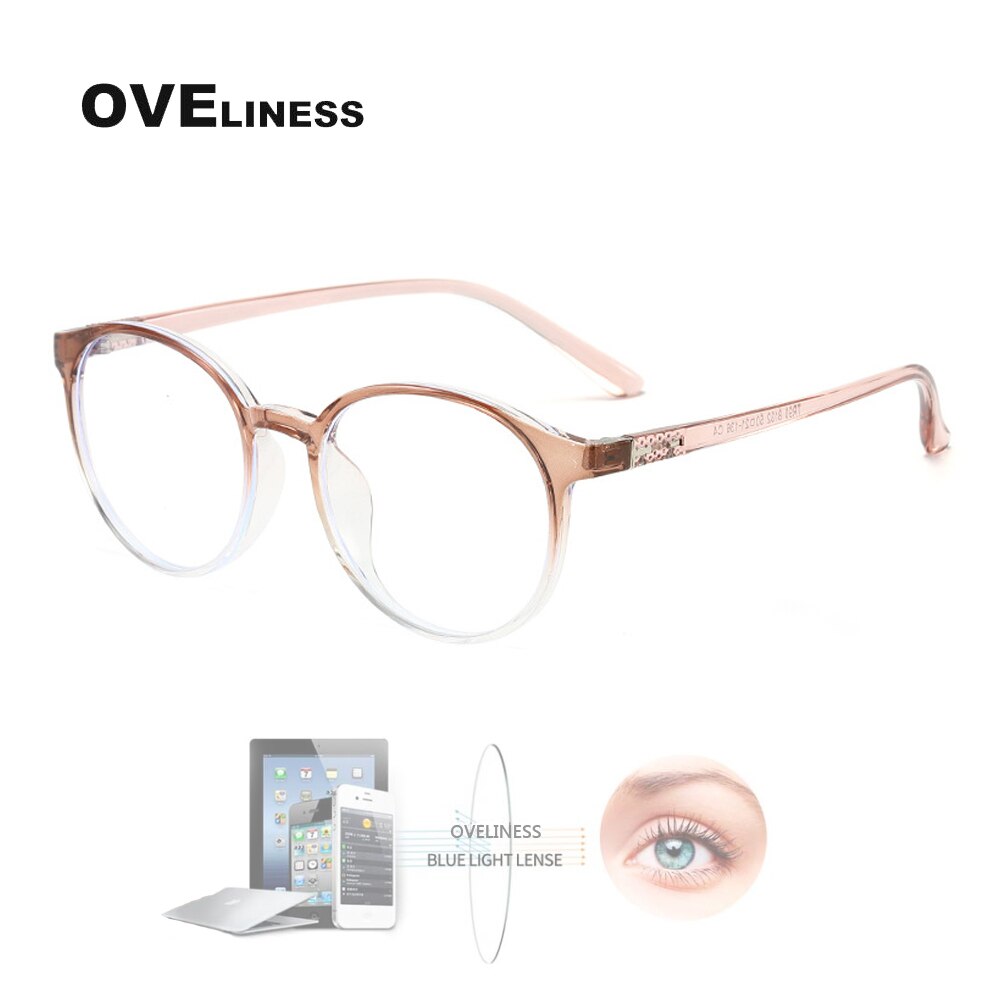 Round anti blue light glasses man women transparent gaming computer eyeglasses frame bluelight blocking glasses Eyewear