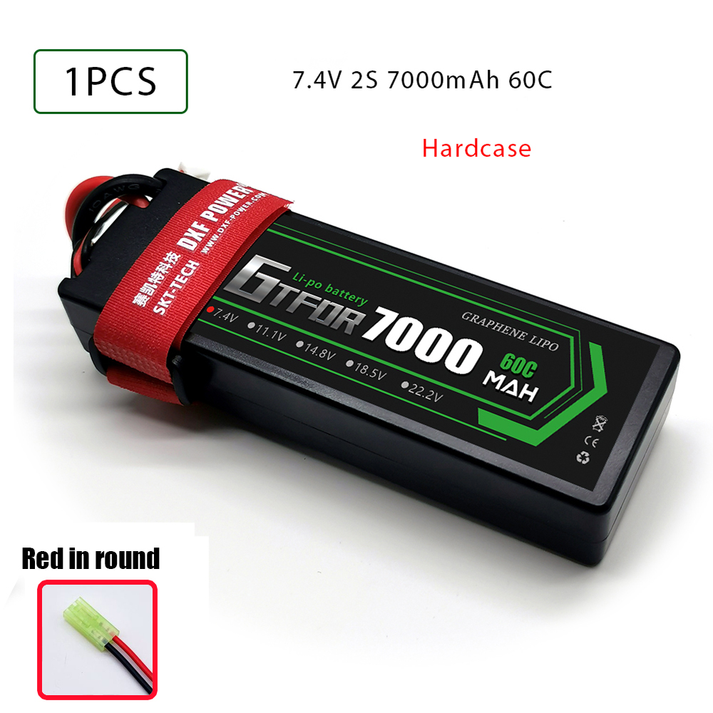 7.4V 5200 7000mAh 50C 60C 100C 120C GTFDR LiPo Battery Pack 2S HardCase For 1/8 1/10 RC Car Model Slash Emaxx