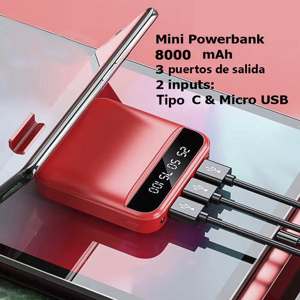 Euroxanty®Externe Batterij Mini | Mini Powerbank | Draagbare Batterij | Draagbare Mobiele Oplader | Usb Batterij