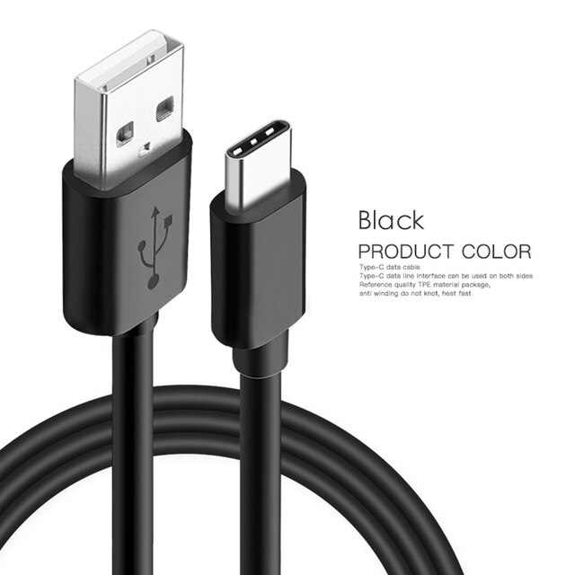 Usb Type C Kabel 3.0A Snelle Opladen Smartphone Android Data Sync Charger Transfer Nylon Koord Voor Samsung Galaxy S8 S9 plus: Black / 1m