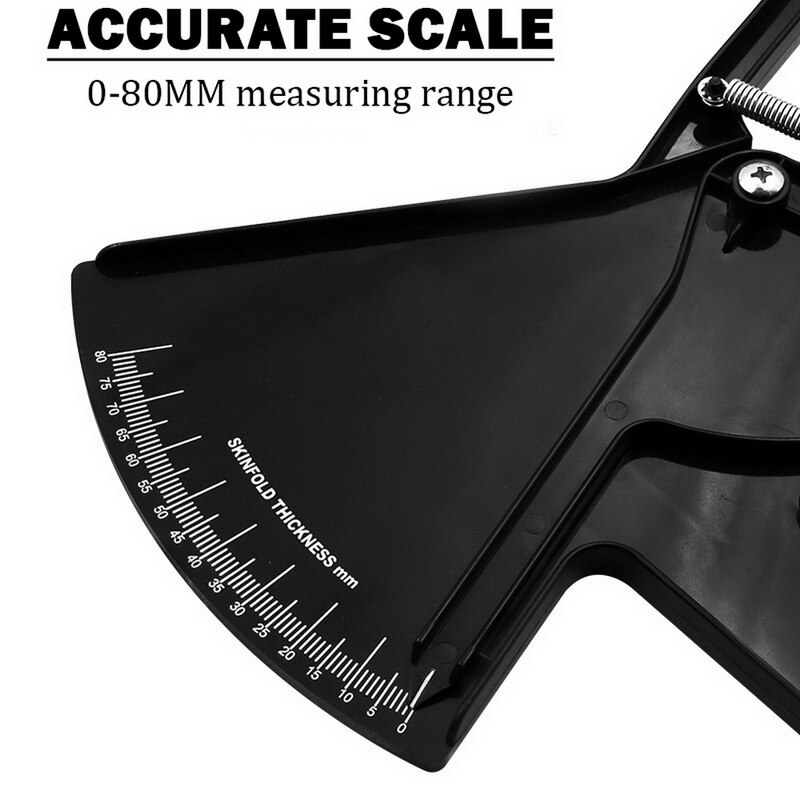 Calibrador de grasa corporal de 80mm Adipometer Skinfold medición adelgazante pérdida de peso medidor de grasa corporal belleza, cuidado de la salud