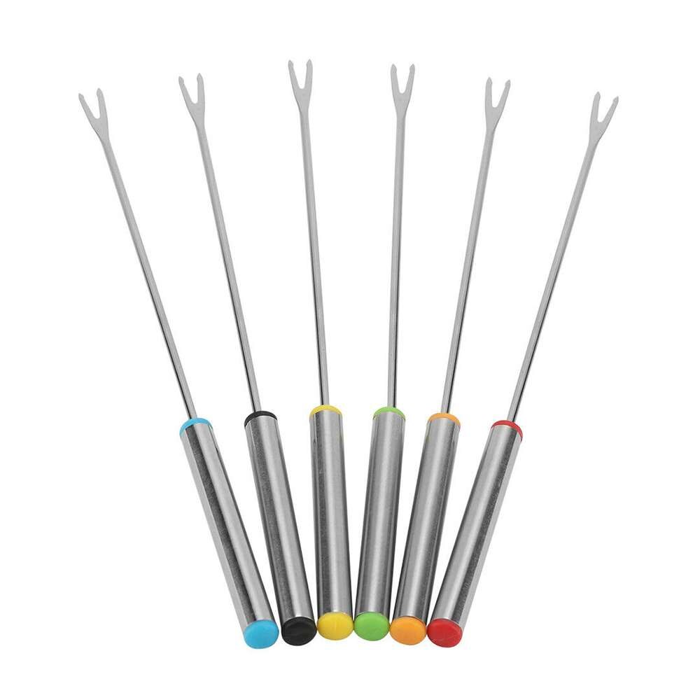 6 sztuk czekoladowe widelce ze stali nierdzewnej kuchnia ser owoców widelec deserowy fondue topnienia szpikulec akcesoria robić żywności