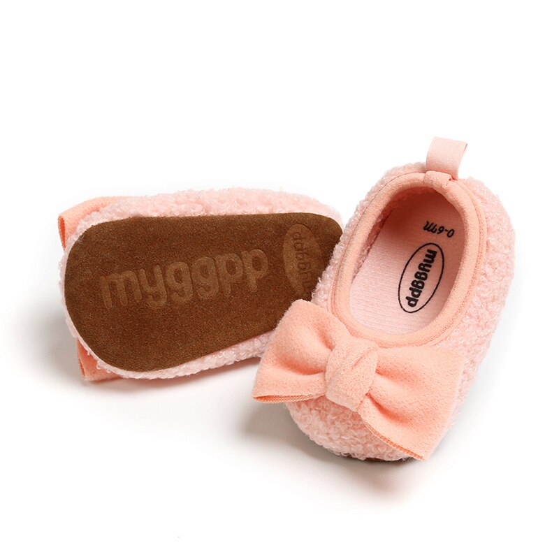 Winter Pluche Boot Warm Kid Baby Meisjes Sneeuw Boot Strik Schoenen Zachte Katoenen Zool Prewalker Crib Kinderen Pluche schoenen
