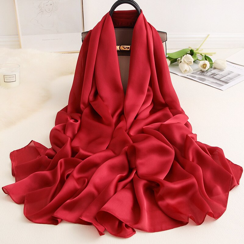 Châle en Polyester pour Femme noir | Écharpe Hijab solide, belle écharpe d'été en soie, châles et enveloppes longs de plage en mousseline