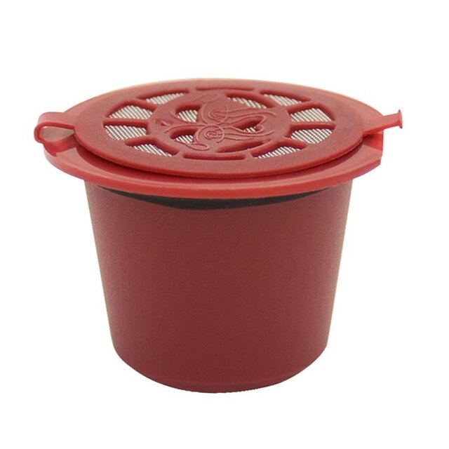 Filtros de café recargables para Nespresso, 1 Uds., 4 Uds., accesorios de cocina, filtro de café, cápsula reutilizable, para brocha de cuchara: Rojo