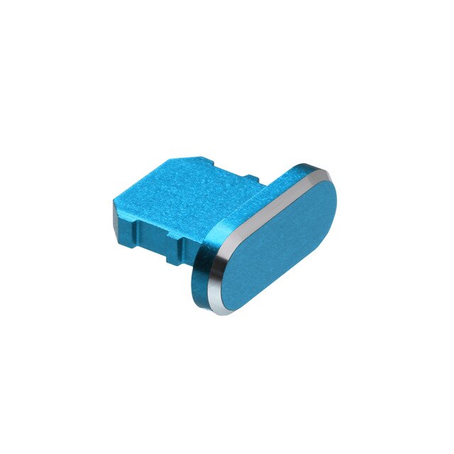 Universal Dustproof Cover Metal Anti Dust Charger Dock Plug Stopper Cap Cover for iPhone 11 X XR Max 8 7 6S Plus Anti Dust Plug: Blue