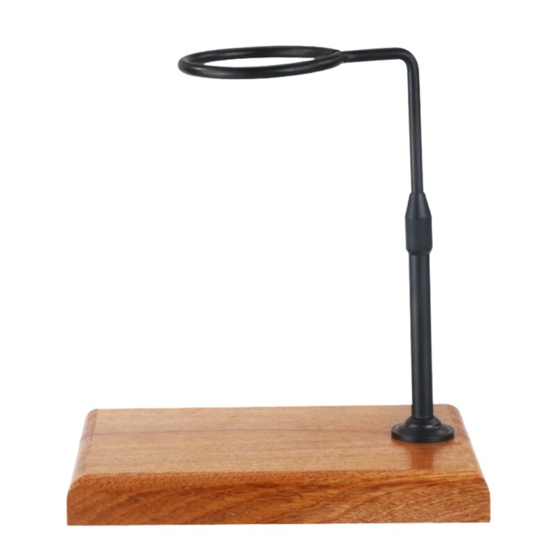 Kaffe filter holder træ base kaffe filter brygning hæld over kaffe station drypper stand drypper stand holder rack: Sort