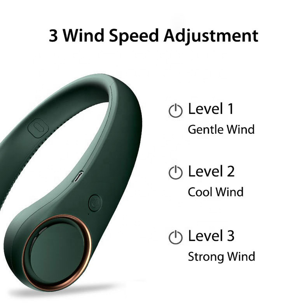 Neck Fan Rechargeable USB LED Portable Personal Cooler Hanging Neck Battery AC