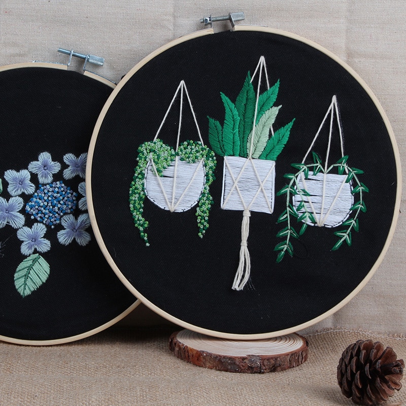 Handcraft Embroidery Needlework Kits DIY Plant Collections Retro Cross Stitch Materials Package Embroidered Flowers Accessories