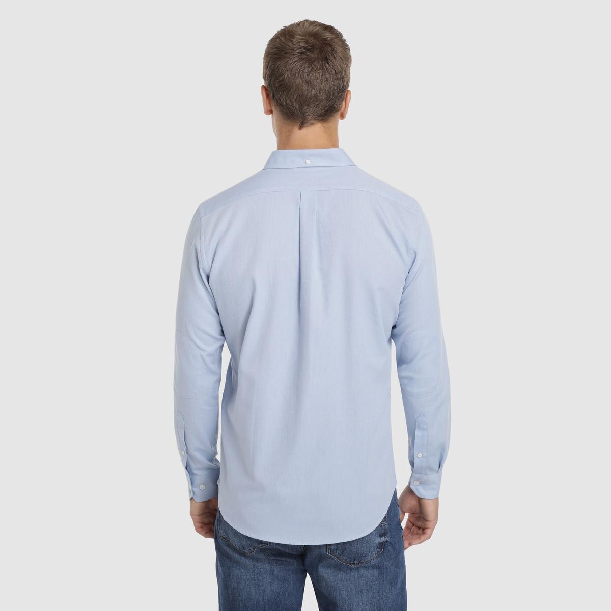 Unit - Camisa para hombre de diario básica color azul lisa. Camisa manga larga de sport