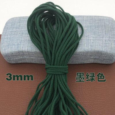 10 meter 3mm ronde mondmasker elastiek masker touw rubber band tape masker oor hangend touw riem touw olie kern doe-het-zelf naaien knutselen: Donkergroen / 5 meter