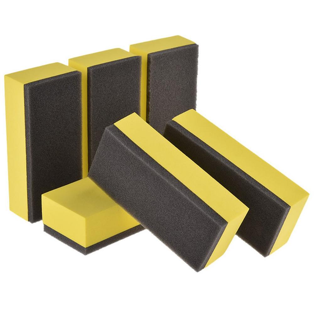 6Pcs Car Polishing Wax Sponge Coated Glass Sponge Car Cleaning Sponge Cleaning Tools Car Care Maintenance Products