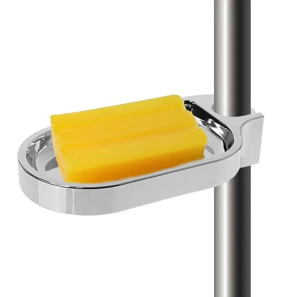 Rail de douche en plastique de 25mm, boîte à porte-savon, palette de savon, tige de douche, barre coulissante ABS chromé pour barre coulissante, plateau de salle de bains